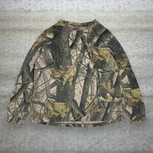 Vintage 90s Realtree Shirt Mens M Hunting Camo Cotton Long Sleeve Woodland